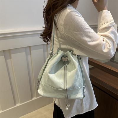 Niche Design Chain Backpack Women's Texture Fashion Bucket Bag Women's 2025 New Messenger Beautiful Shoulder Bag