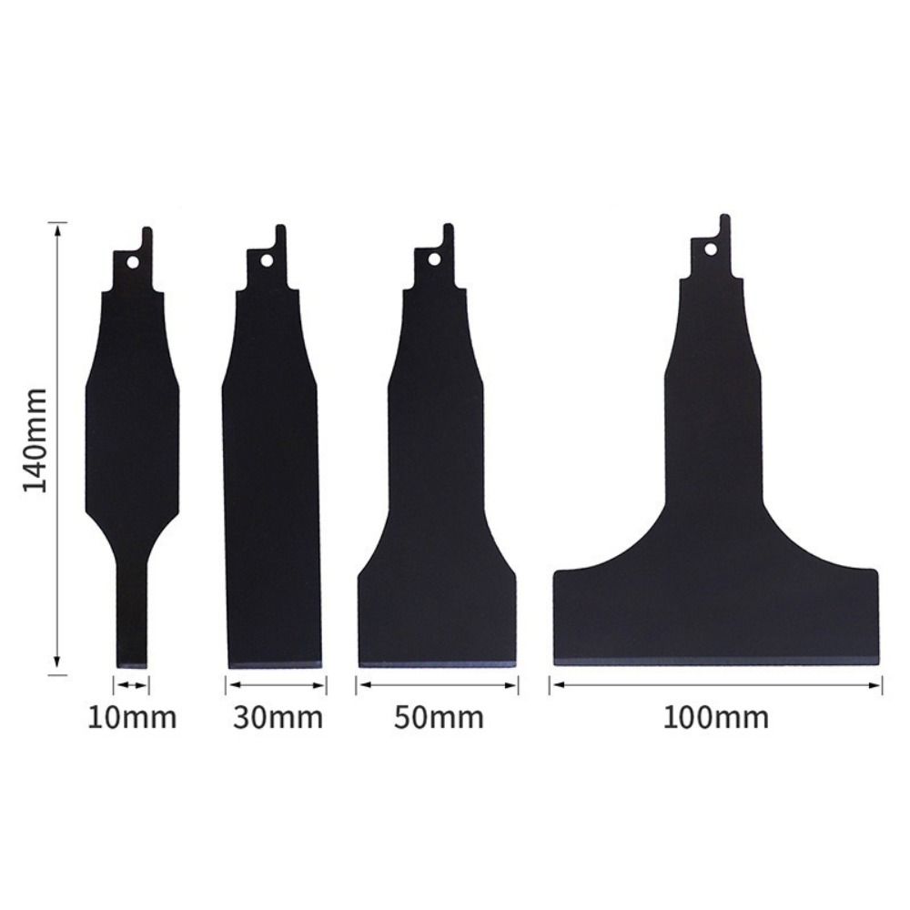 Stainless Steel Heavy-Duty Scraper Multi Use Alloy Construction Reciprocating Saw Blade Set 10/30/50/100mm Wall Cleaning Tool