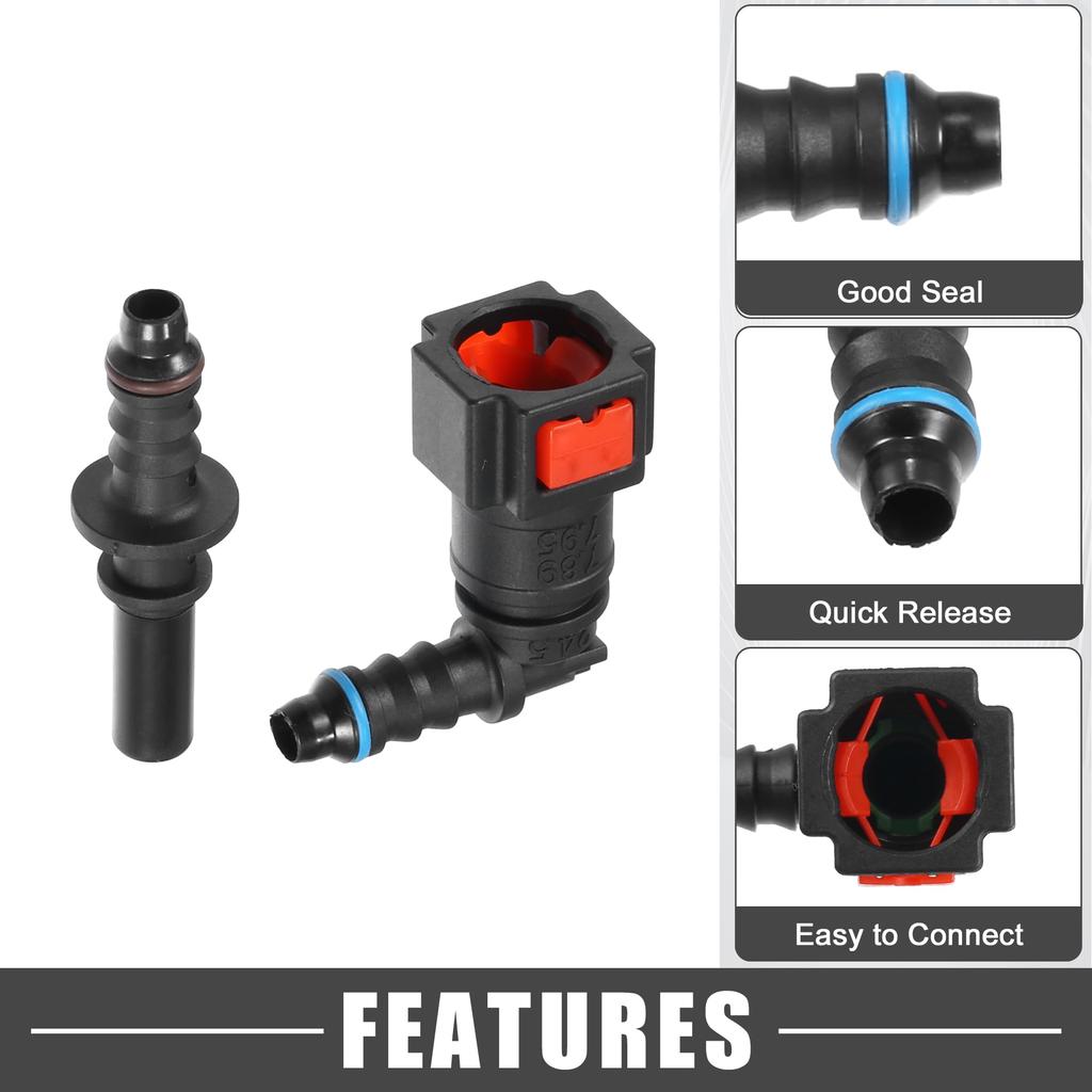 A ABSOPRO Car Fuel Line Hose Quick Release Connector Kit 90 Degree 5/16" 7.89mm