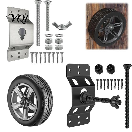 Heavy Duty Trailer Tire Holder Spare Mounting Bracket for Enclosed Trailers, Wall Garage Hanger Mounted Wheel Secure Storage, Accessory Rugged Storage