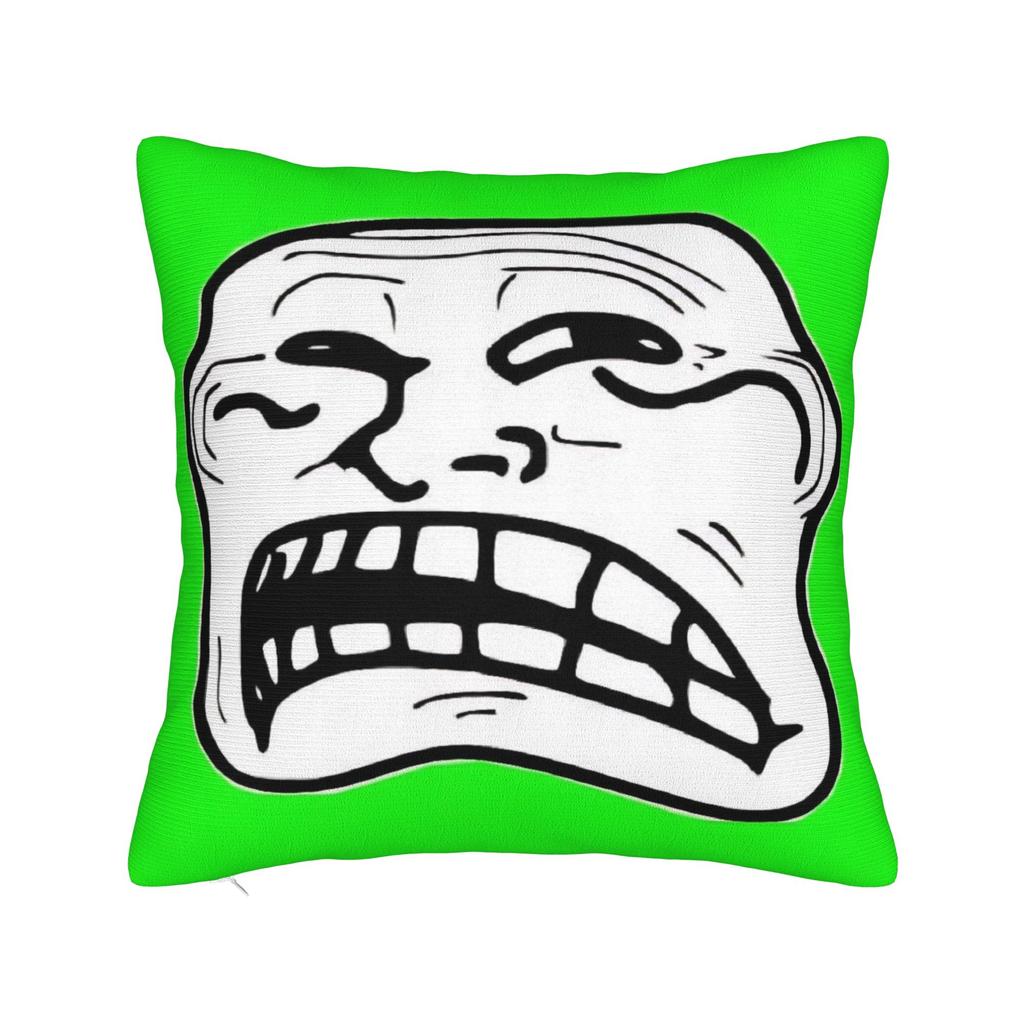 Decorative Pillowcases Funny Trollface Accessories Home Pillow Case Cover Square Multiple Sizes