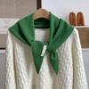 Scarf autumn and winter atmosphere new solid color fashion knitted triangle scarf neck protection scarf wool scarf shawl