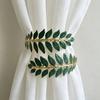 4 Piezas Hebilla de Cortina, Diseño de Hoja Metálica, Estilo Moderno, Soporte de Cortina Sin Taladro, Pinza de Cortina Fácil de Quitar para Decoración del Hogar y Organización de Cables