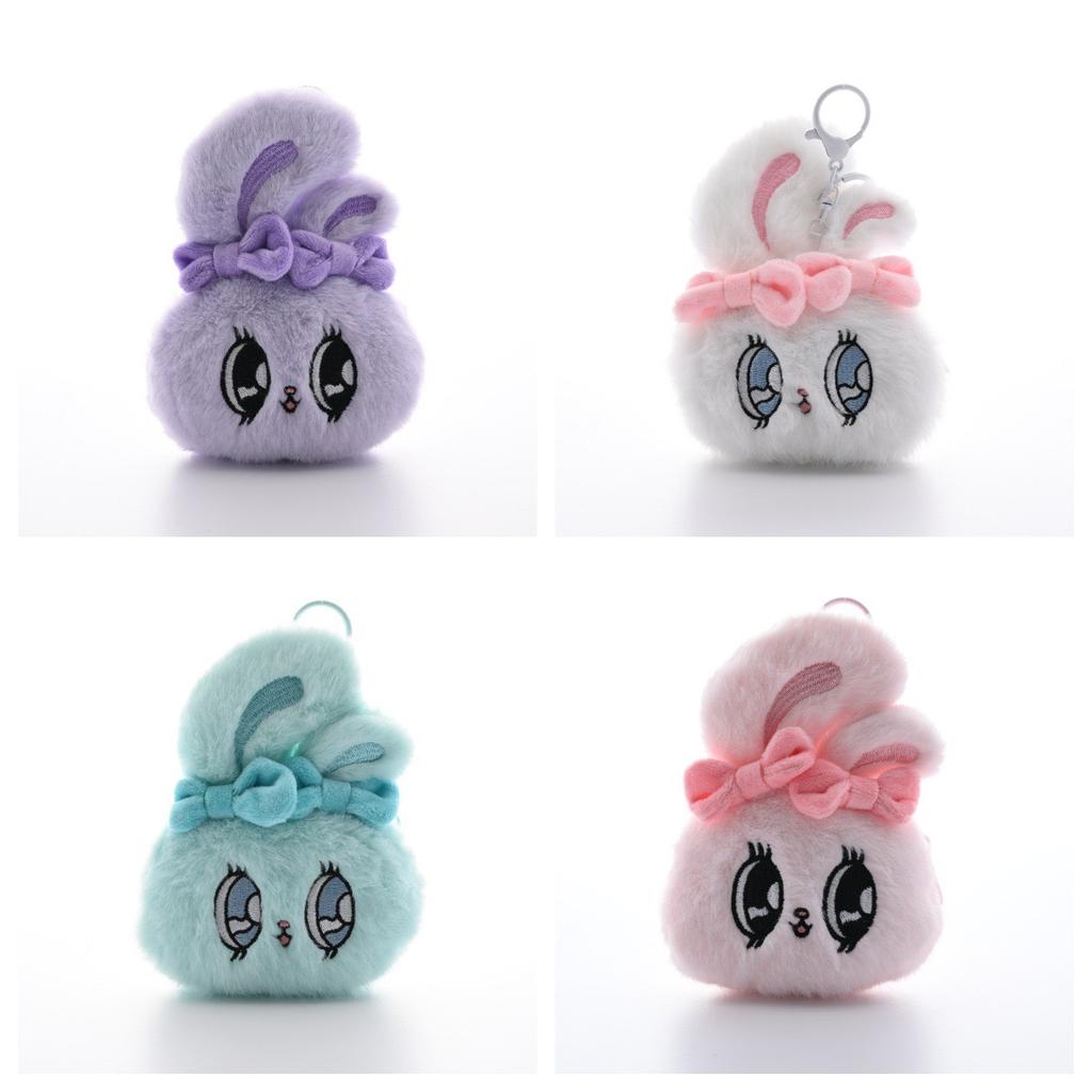 13cm Kawaii Big Eyes Rabbit Plush Toy Sweetheart Bowknot Keychain Lovely Backpack Purse Bag Handbag Stuffed Pendant Gift