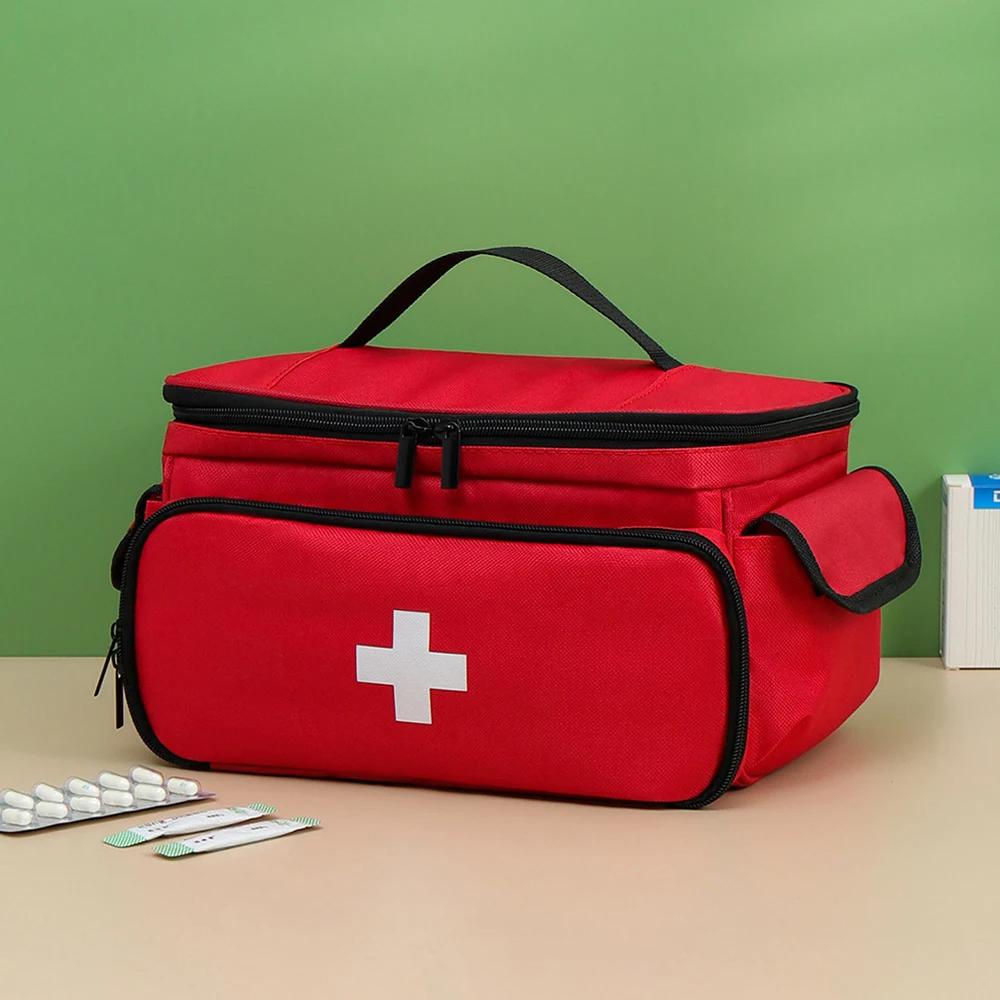 Large-Capacity Portable First Aid Kit Travel Medicine And Medication Storage Bag Oxford Cloth Organizer Box Emergency Survival