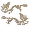 2 Pieces Sequin Decoration Embroidered Dragon Cloth Patch Chinese Style Sew On Patch  Bridal Gown
