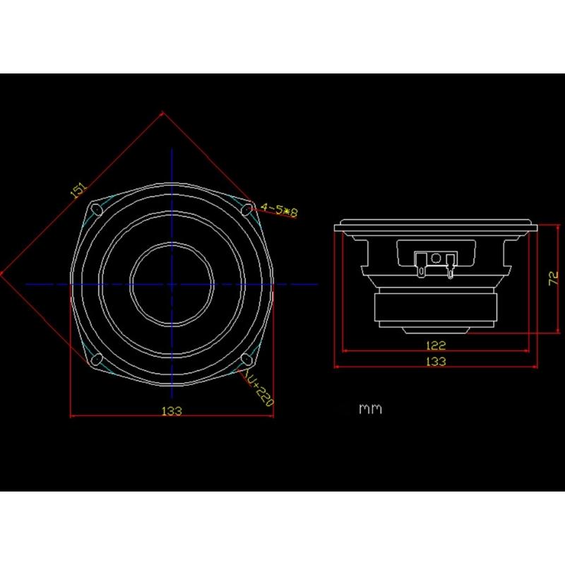 5.25" Component Speaker 120W 4Ohm 8Ohm High-efficiency Subwoofer Speakers 63Hz-4.5KHz Enhanced Music Experience