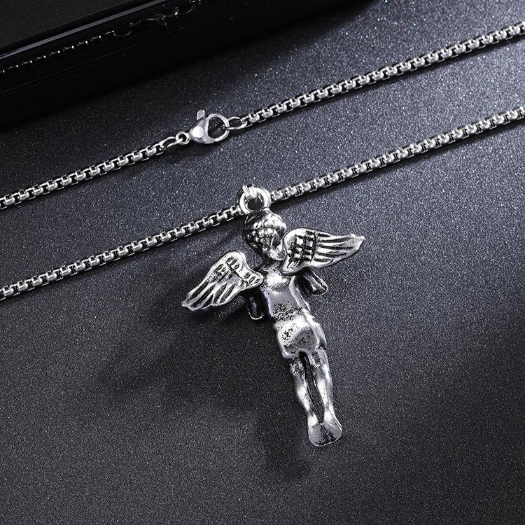 Michael Archangel Hip Hop Punk Titanium Steel Retro Necklace Pendant Necklace
