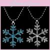Snowflake Pendant Necklace With Crystals For Girls And Kids Gift
