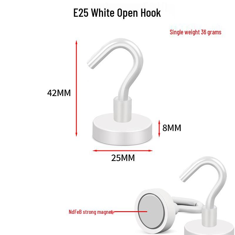 Strong NdFeB Magnetic Hook Refrigerator Sticker: No-Drill, Open, Round Magnet