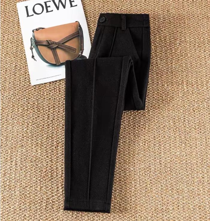 

Women s High-Waist Woolen Harem Pants for Fall & Winter M чорний