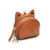 Portable Brand Genuine Leather Frog Shape Coin Pouch, Mini Zipper Key Holder Wallet with Detachable Key Ring for Pocket & Bag