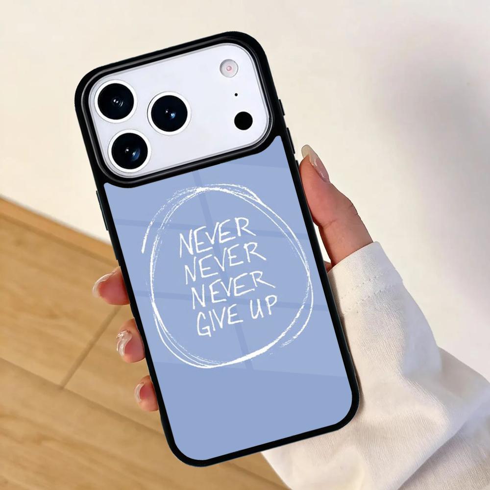 never give up Mobile Phone Case for IPhone 17 AIR 16pro Max 15 14 13 12 11 Bumper Cover