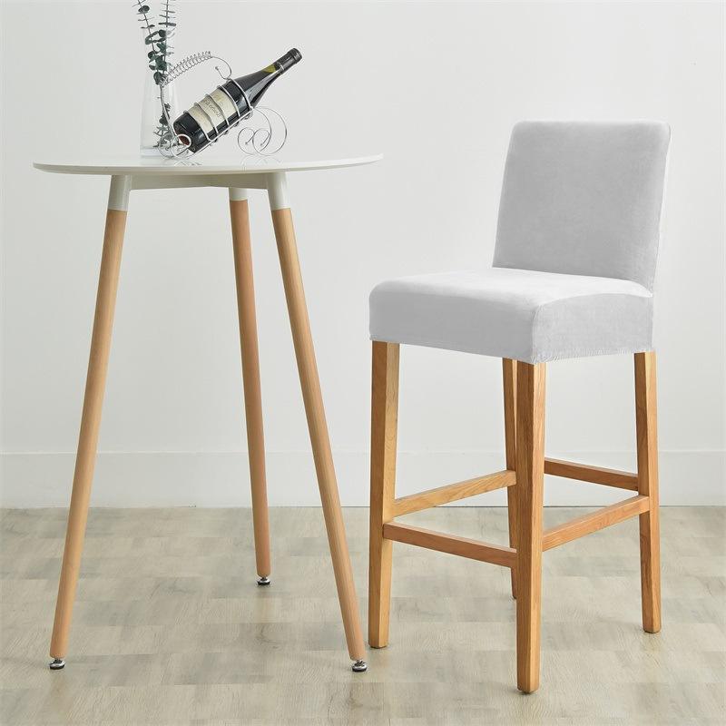 Fortykket Barstoltrekk Sølvrev Fløyel Fløyelsstoff Elastisk Hjem Hotell Klubb Barstoltrekk Stoltrekk