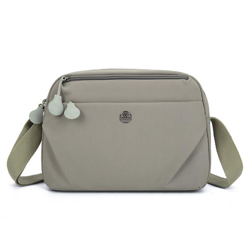 Crossbody Nylon Square Bag With Top Zipper And Inner Pocket For Casual Outings