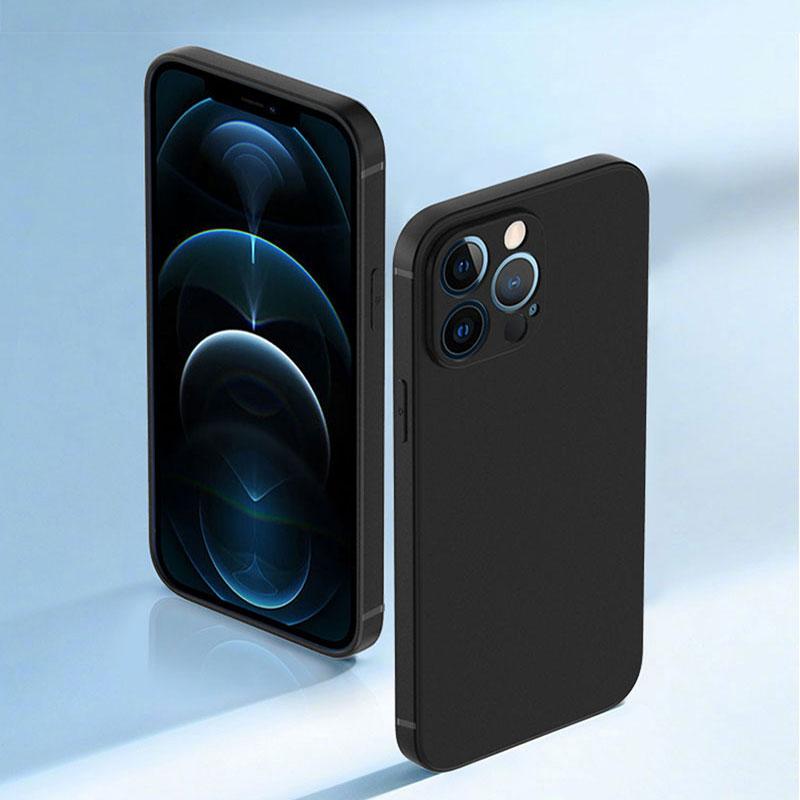 Black Phone Case For iPhone 14 15 16 17 Pro Max Plus 17 Air 16E Matte Soft Back Cover For iPhone 11 12 13 Pro Max 12 Mini Case