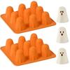 Reusable 3D Halloween Ghost Chocolate Mold Kawaii Ghost Silicone Mold 8/9-Cavity Ice Cube Candy Jelly Mould Cake Tool