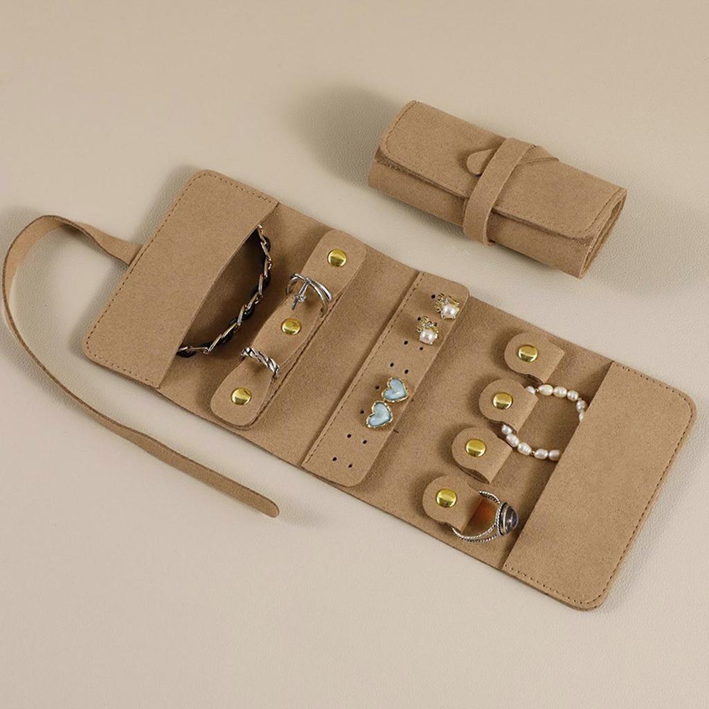 Versatile Jewelry Case Roll Portable Storage Box for Necklaces/Earrings/Rings/Bracelet/Watch Travel Organizer Bags  Purple