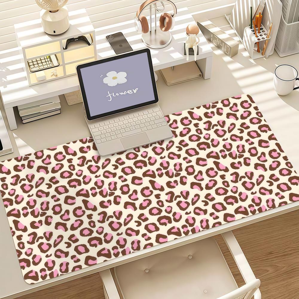 Tappetino per Mouse Stampa Leopardata alla Moda Bordo in Gomma Antiscivolo Bloccato Spesso Tappetino da Scrivania per Laptop da Gioco