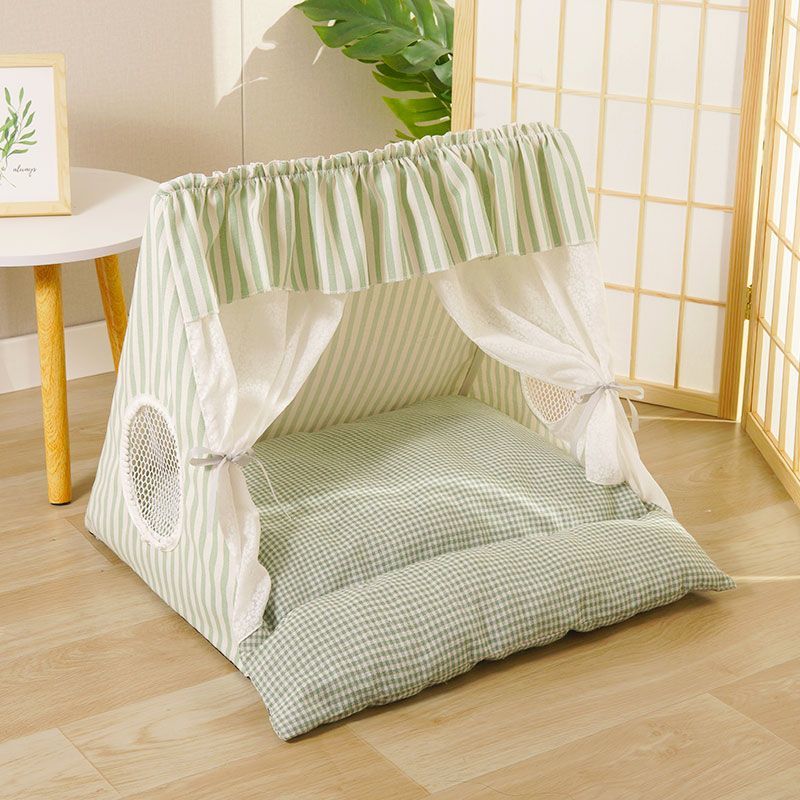 Cute Cat Tent House Removable Clean Dog Tent Bed Breathable Cool Cats Summer Cave Large Space Puppy Kitten House Pet Accessories