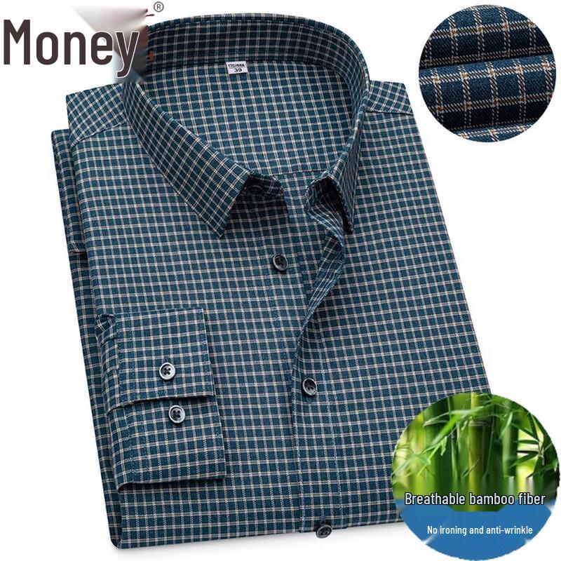 

Men s Bamboo Fiber Plaid Casual Long-Sleeve Shirt 41