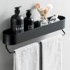 Yafei5303 Wall Mount Rack Towel Shelf Metal Storage Bathroom Organizer Shelf No Drilling Home and Kitchen Storage Rack