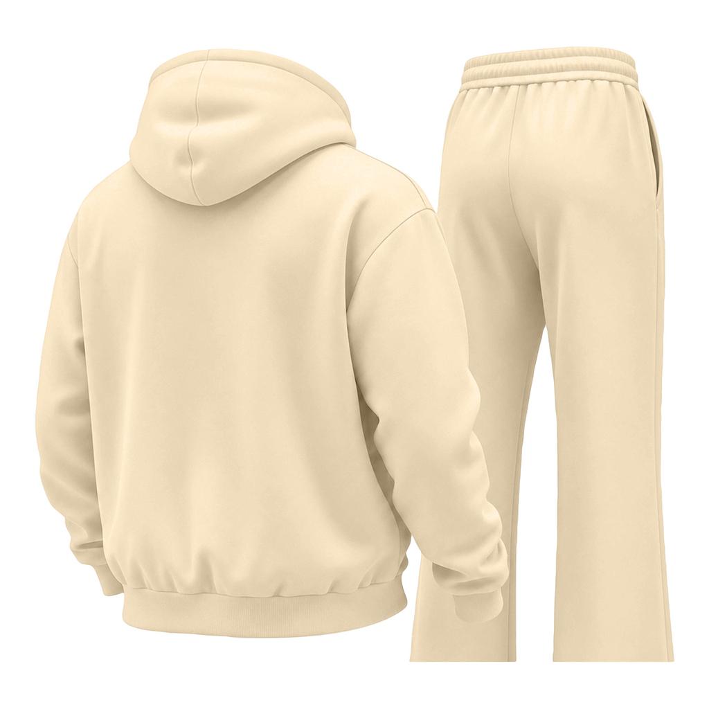 Ensemble sweat à capuche zippé et pantalon de jogging d'hiver pour homme - Tenue décontractée par temps froid