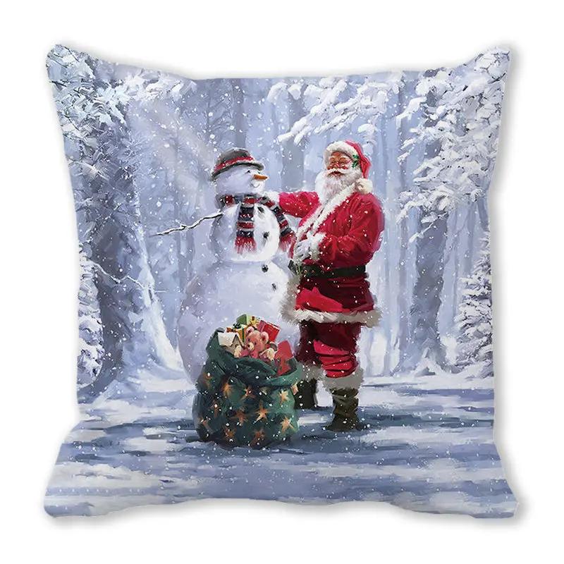Christmas Decoration Pillow Case Sofa Cushion Cover Bedroom Room Dormitory Home   New Year Gift