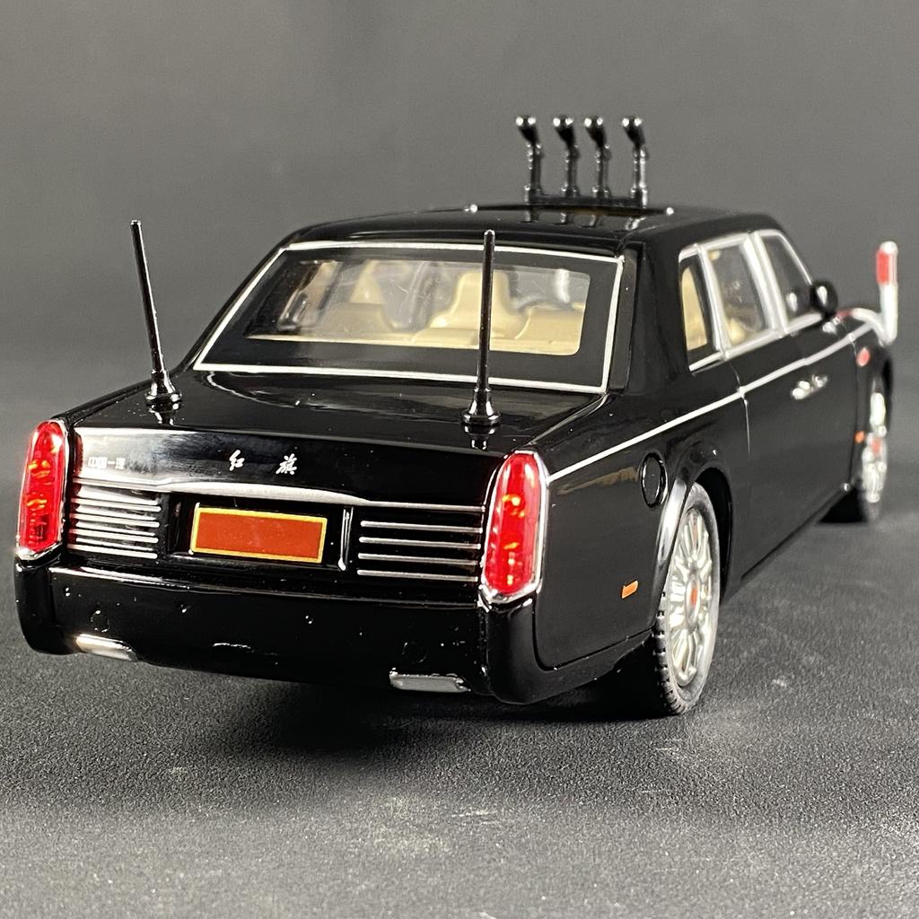 1:24 HONG QI L5 CA770 High End Cars Alloy Metal Diecast Model Car Sound And Light Pull Back Children Toy Cars Hobby Collectibles