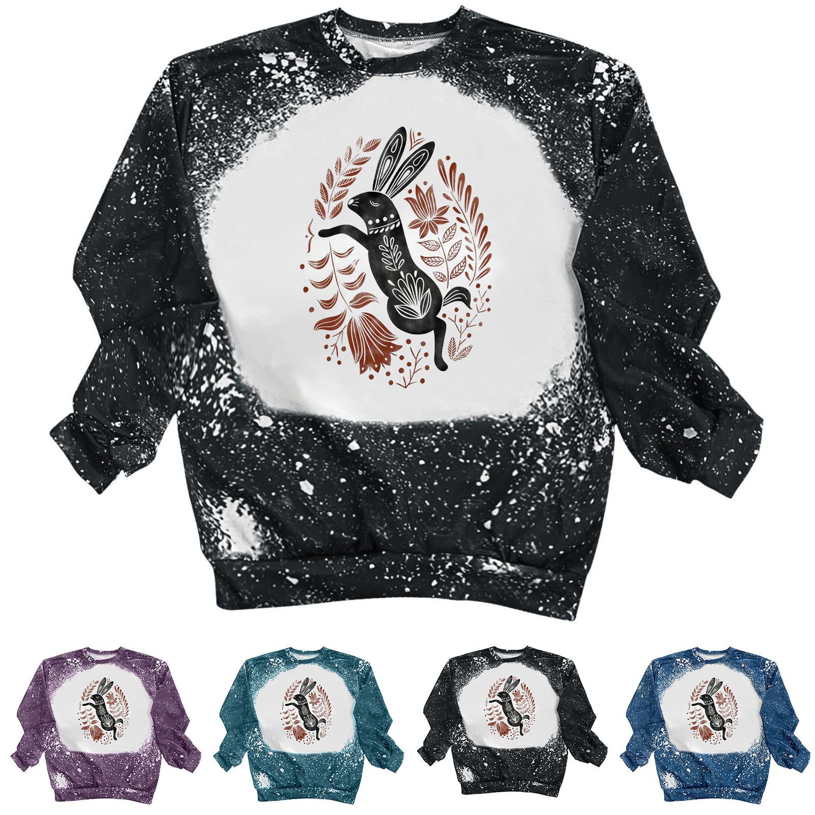 

Fashion Women Casual Round Neck Printed Pullover Long Sleeve Top