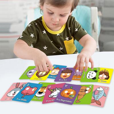 26 Stück Alphabet ABC Lernkarten mit Tiermasken Bunte Alphabetmaskenkarten Lernspiele Buchstaben lernen Puzzlespielzeug