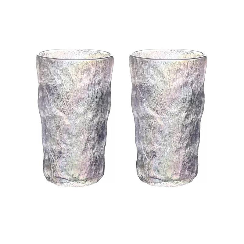 238ml/300ml Colorful Glass Cups Honeycomb Patterned Beverage Cup Wine Glass Bar Cocktail Glass Summer Home Juice Soda Water Cups