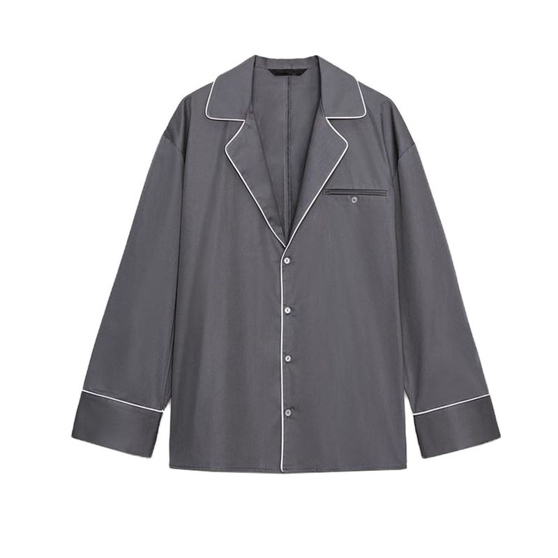 Autumn Suit Trim Poplin Long Sleeves Shirt 5063116 Shoelace Loose Mid Waist Shorts 1255535