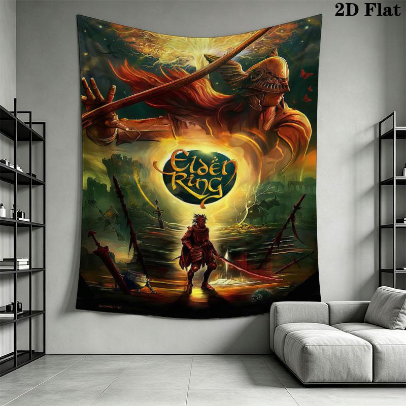 Elden Ring Echo Wall Hanging Printed Fabric Blanket Decorative Tapestries for Bedroom Living Room Home Decor