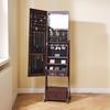 Mirror Jewelry Cabinet Standing Mirror with Storage Full Length Brown