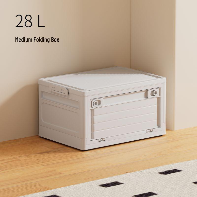 Portable Transparent Book Storage Box with Wheels and Dustproof Cover
