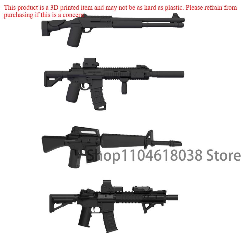 Military Soldiers Figures Weapons Building Blocks Accessories Two-color Guns Assault Sniper Rifles M16 M4 Model Bricks Toy Gift