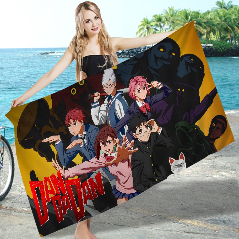 Classic Anime Dandadan Microfiber Beach Towel Absorbent Quick Dry Soft Yoga Swimming Resort Mountain Climbing Towel