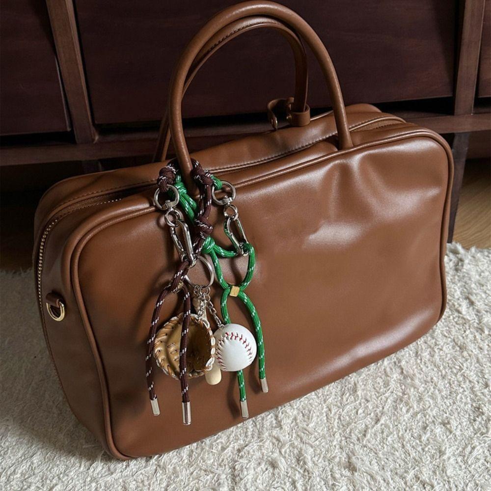 Nylon Braid Rope Bag Charms Weave Rope Car Key Chain Baseball Braid Rope Pendant Backpack Decor