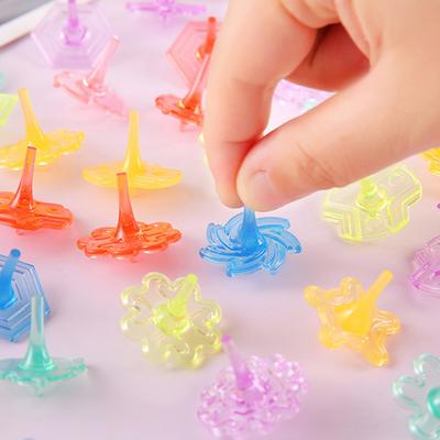 24 Stück Transparenter Acryl Kreisel Tragbar Reise Kinder Mini Gyroskop Pädagogisches Buntes Spinner Spielzeug Kleinkinder Jungen Mädchen Geschenk Partygeschenke