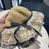 Summer atmosphere lace edge bow woven straw hat female sweet idyllic big brim sunshade sun protection hat