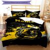 3pcs Custom Name Motorcycle Bedding Set Duvet Cover Closure Includes 1 Duvet Cover & 2 Pillowcases, Soft and Comfortable for All Seasons.