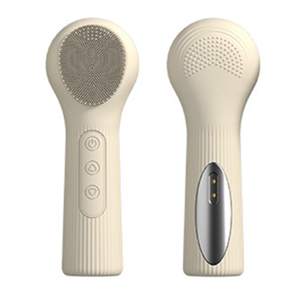 Waterproof Silicone Facial Cleanser Ultrasonic Heated Facial Brush Face Scrubber Household Use