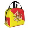 Italian Island Sicily Flag Insulated Lunch Tote Bag for Women Sicilian Bandiera Portable Cooler Thermal Food Lunch Box School
