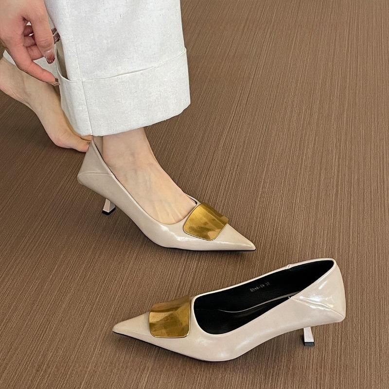 Pointed High Heels Women's Shoes Spring New Niche Design Temperament Celebrity Stiletto Single Shoes