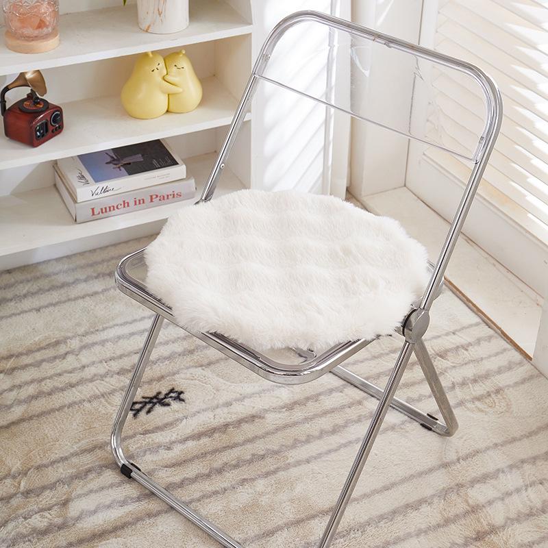 Cozy Winter Rabbit Plush Seat Cushion for Office Chair