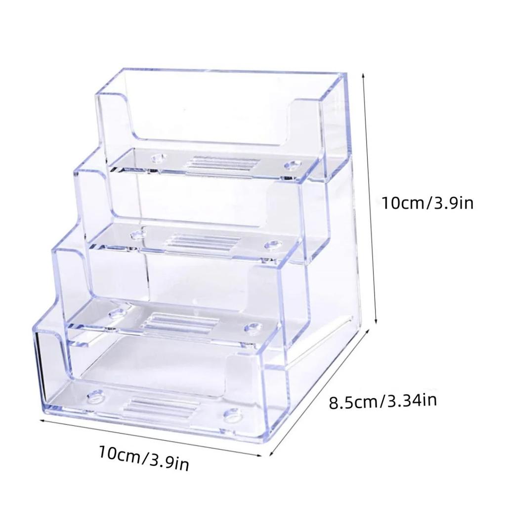 4-Layer Transparent Display Stand Desktop Business Card Box Dedicated Office Business Card Holder Desk Storage Box