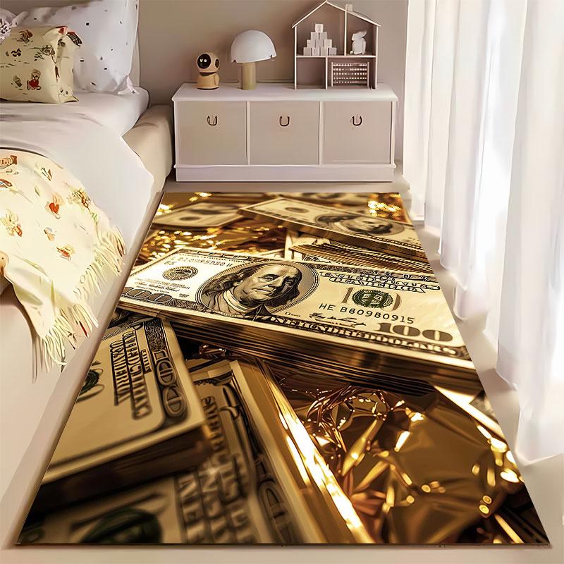 Goldene Dollar und Luxus-Stil geeignet als rutschfeste Matte für das Wohnzimmer oder Schlafzimmer Sofa
