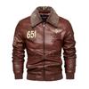 Popular autumn and winter new men's leather jacket European and American large size velvet PU casual leather jacket men