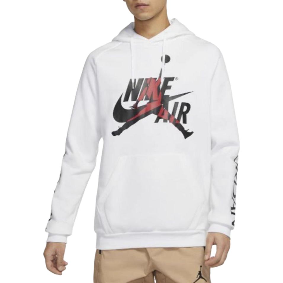 Jordan FW21 Alphabet Logo Pullover Hooded Fleece White DH9505-101